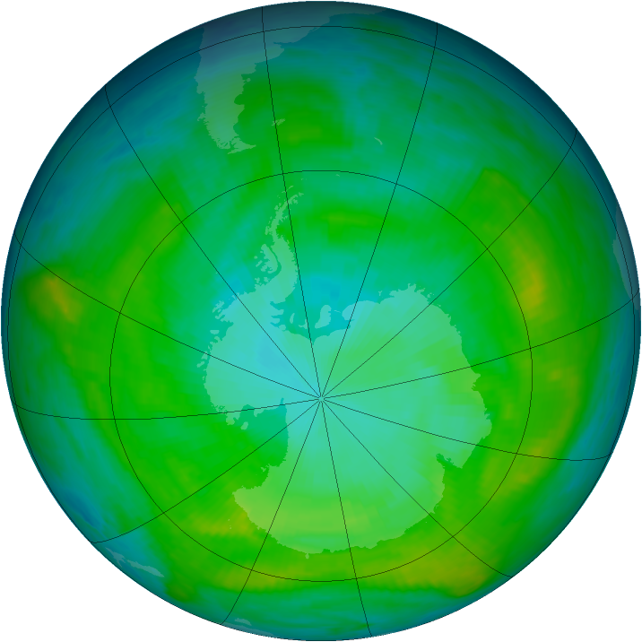 Antarctic ozone map for 27 January 1979